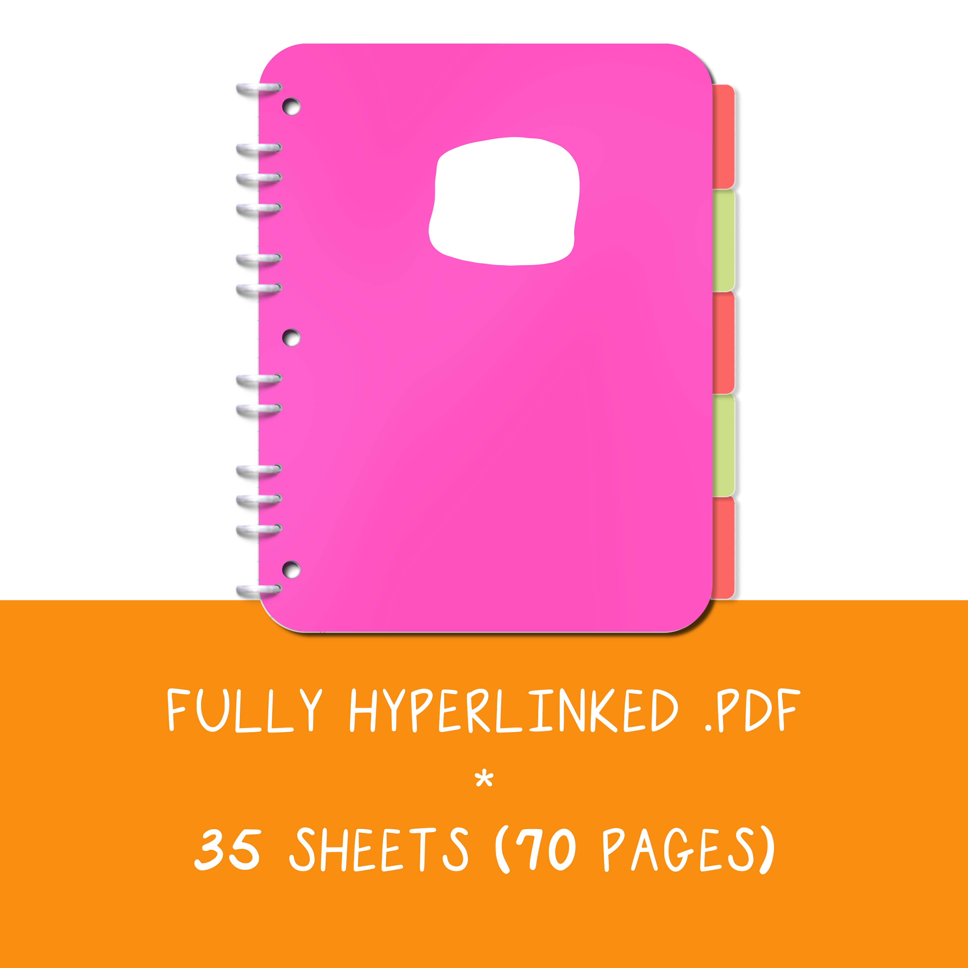 summer pink digital spiral notebook planner keepsake scrapbook journal