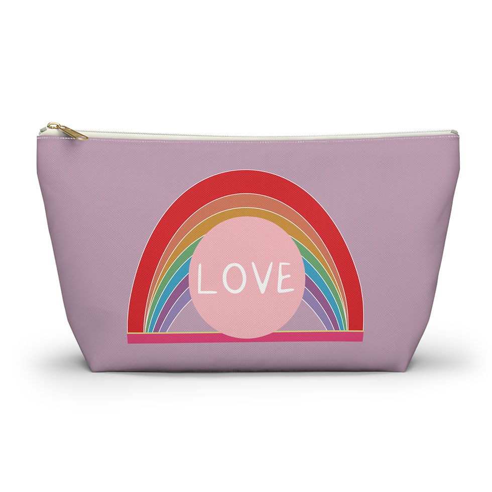 Thumbnail: cheery rainbow love cosmetic makeup purse pouch teen women