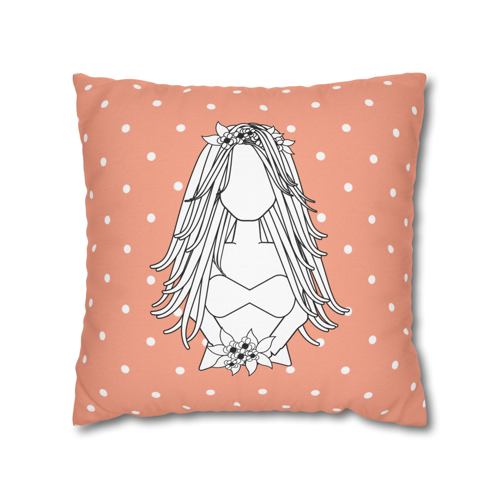 flowers college dorm bedroom square pillow sham teen women Clementine