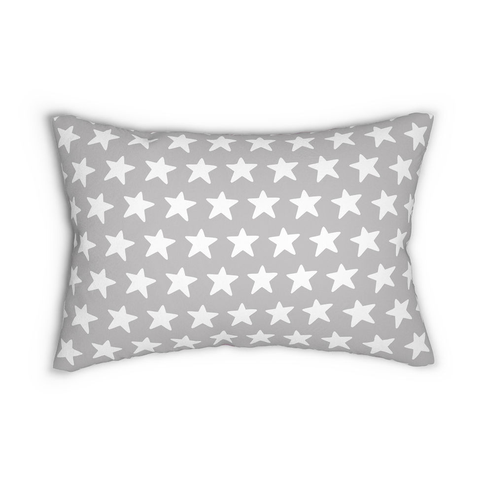 silver stars violet college dorm bedroom travel lumbar pillow teen women