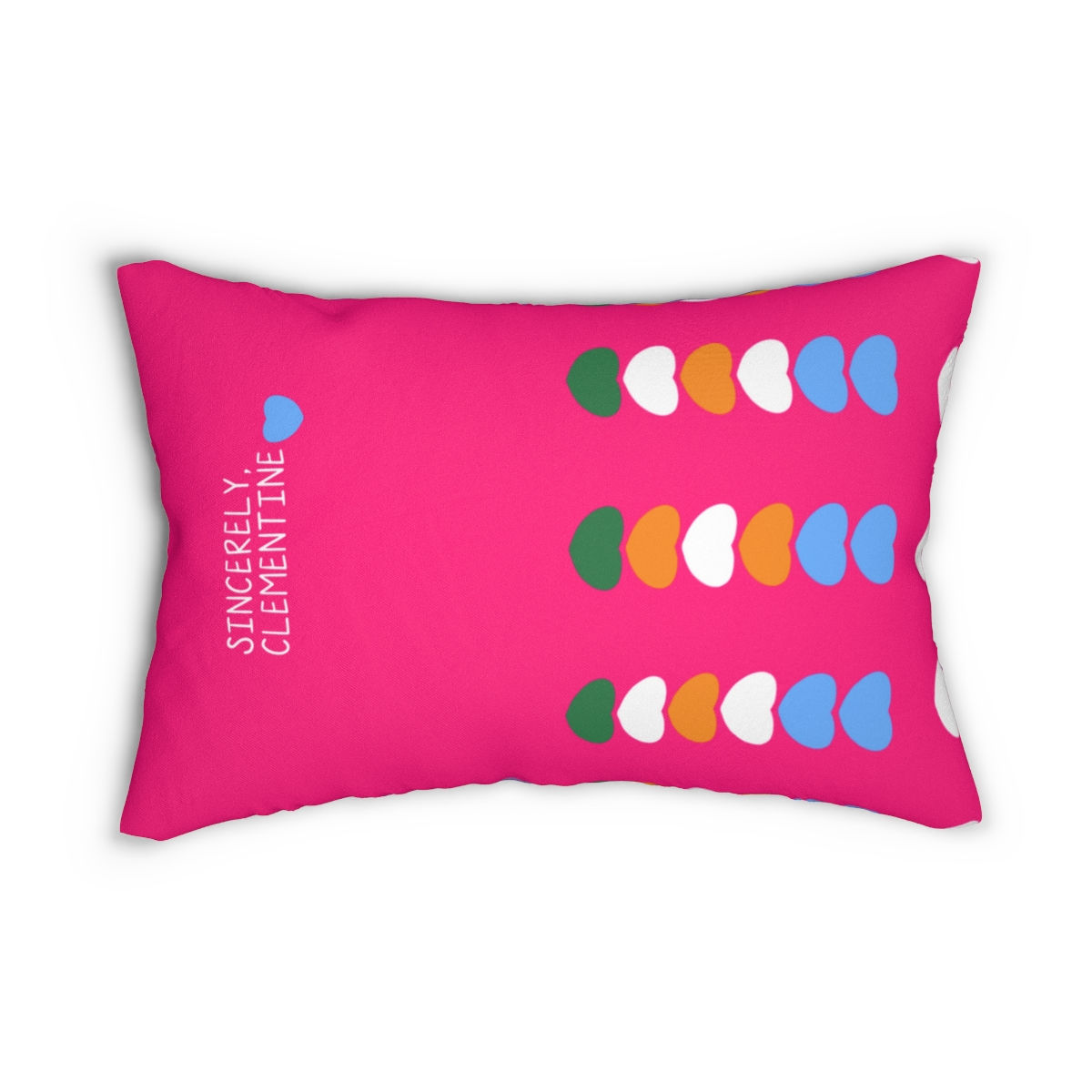 pink purple hearts college dorm bedroom travel lumbar pillow teen women