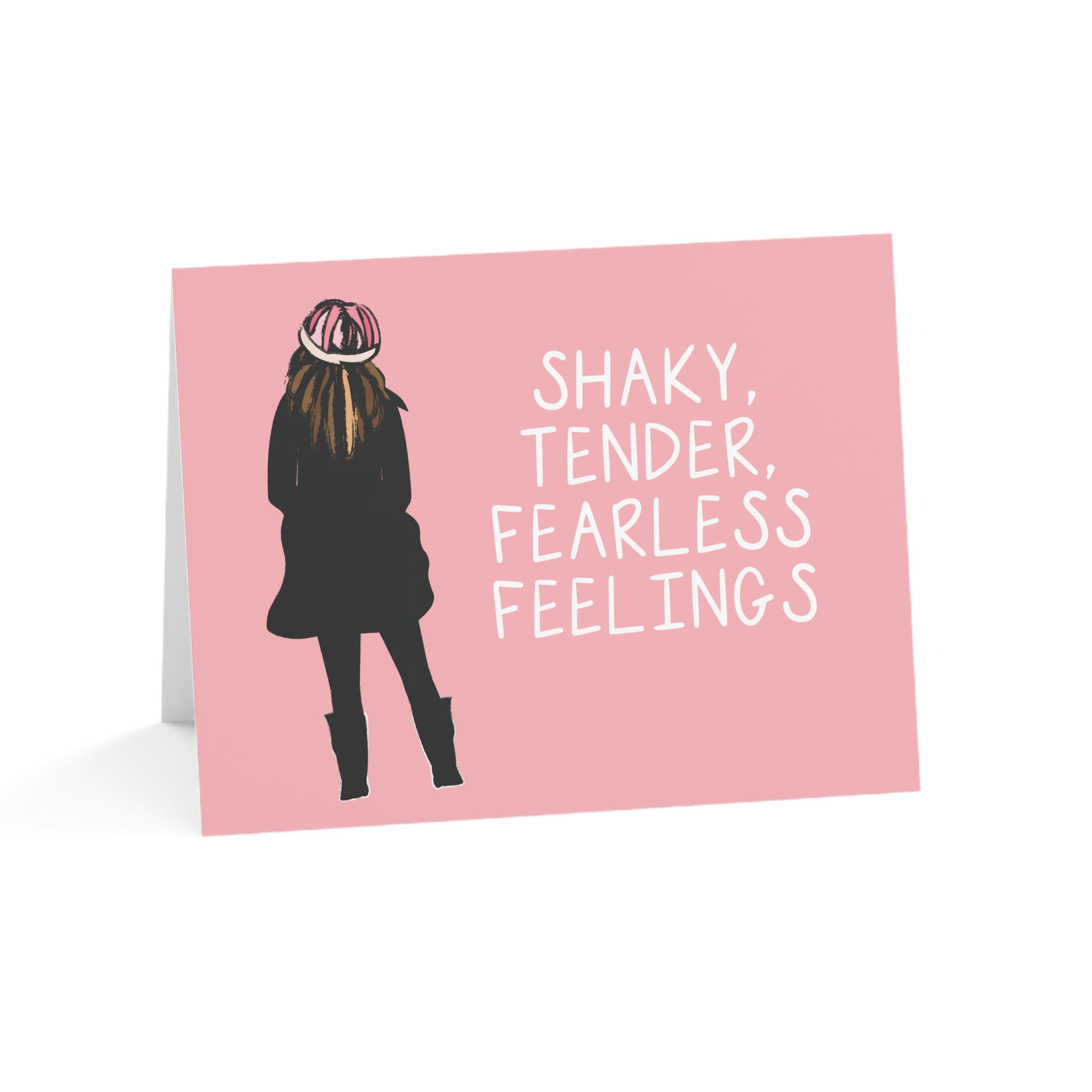 warm feelings hearts encouragement greeting card friendship college teen women pink