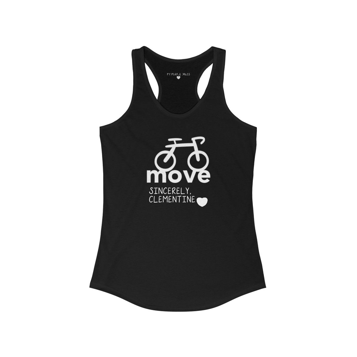 move sporty athletic exercise bicycle bike college school graphic racerback tank tee t-shirt teen women