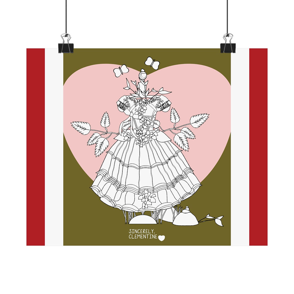 Thumbnail: ivy dress red green pink Clementine college campus dorm bedroom bulletin wall print teen women