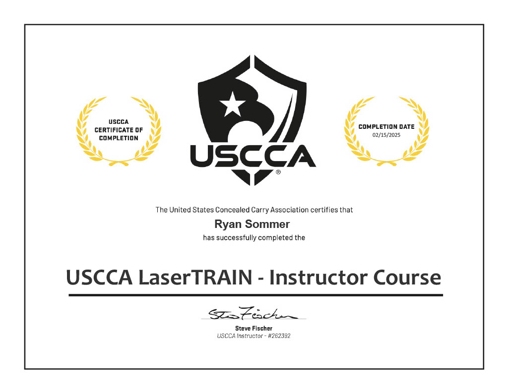 LaserTRAIN Instructor Course certificate