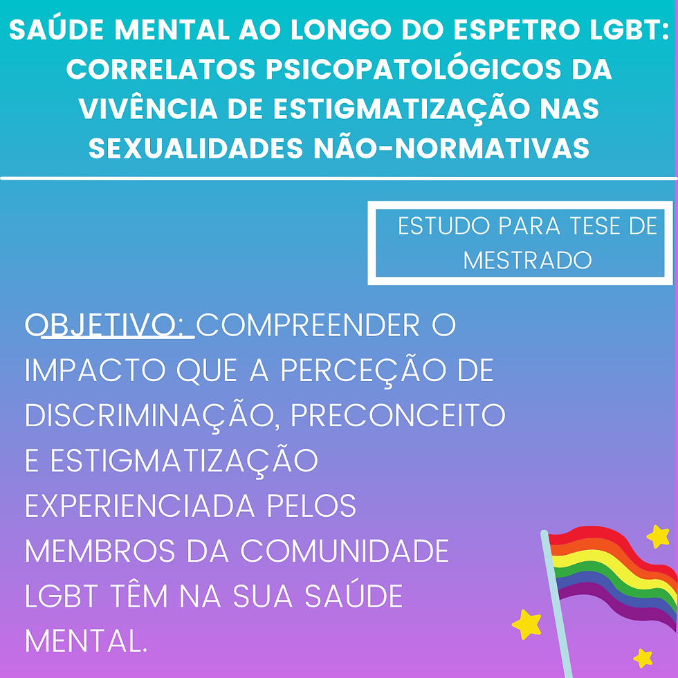 Tese de mestrado- Saúde Mental ao longo do Espetro LGBTQI+