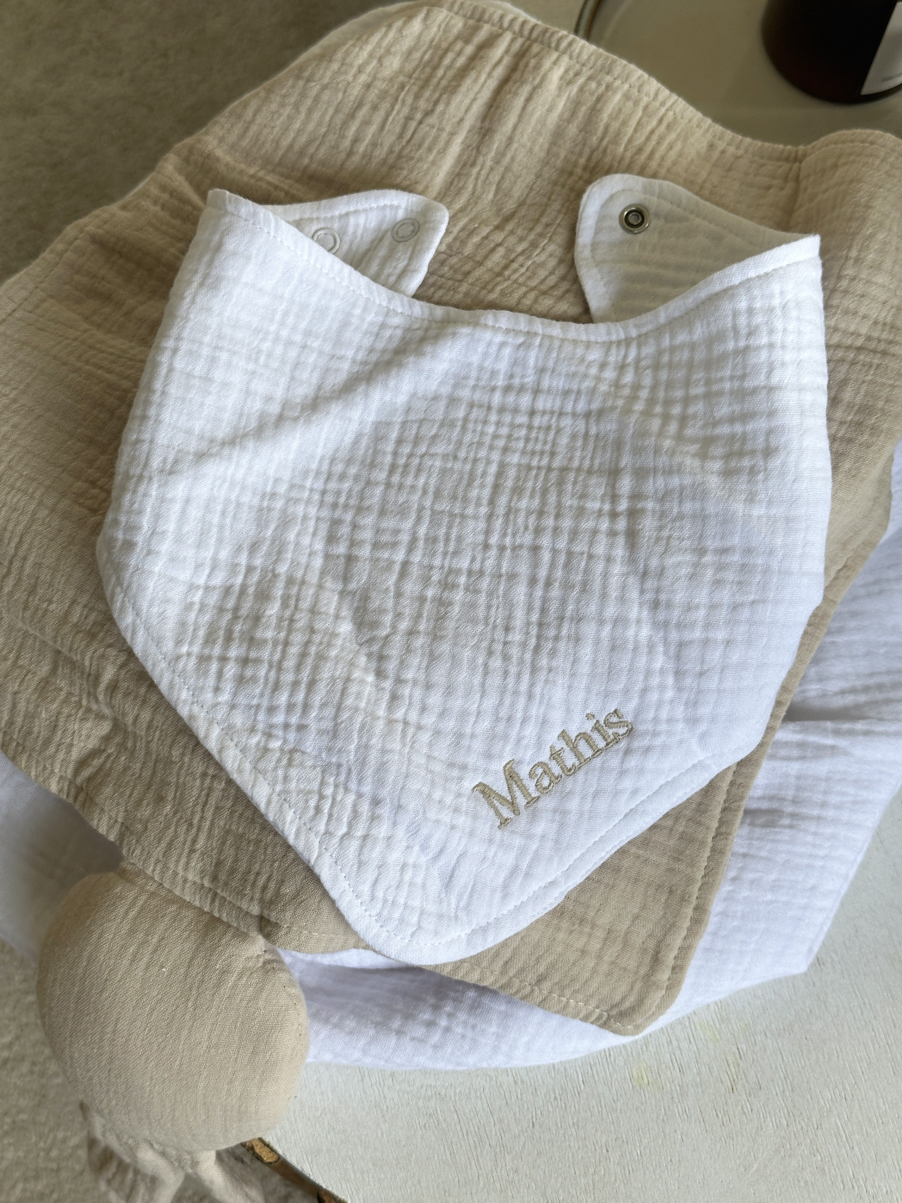 Coffret naissance en gaze de coton à personnaliser