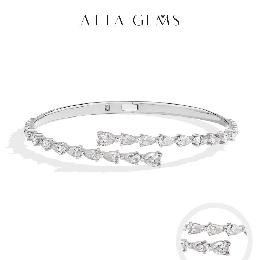 ATTAGEMS Moissanite Snake Bracelets S925 Silver for Women Men Original Design We