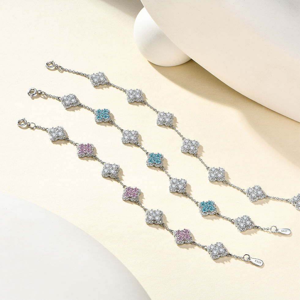 ภาพขนาดย่อ: ATTAGEMS Full Moissanite Diamond Bracelet DVVS1 For Women 925 Sterling Silver Go