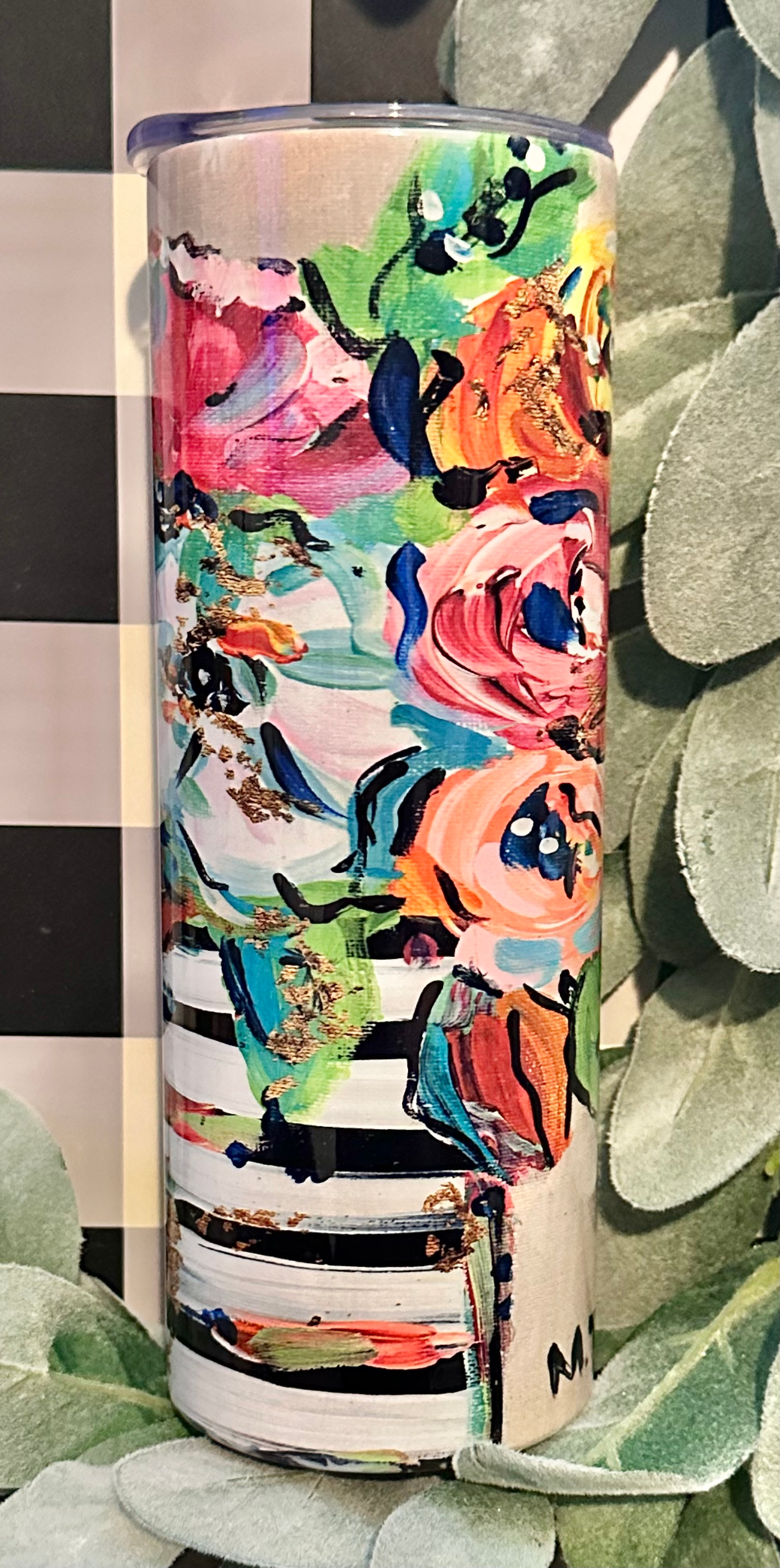 Gilded Petals - 20 oz. Straight Skinny Tumbler