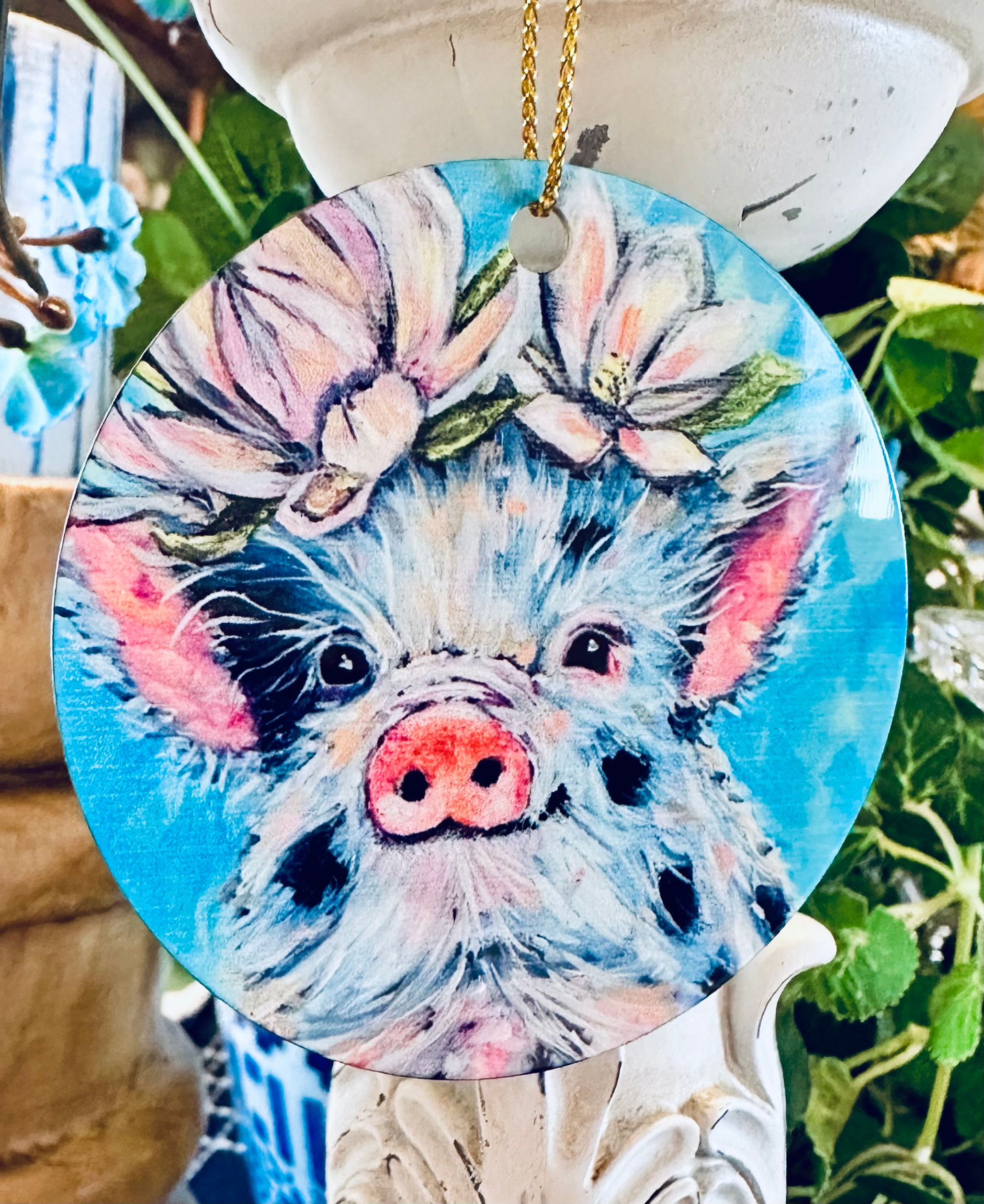 Magnolia Metal Ornament