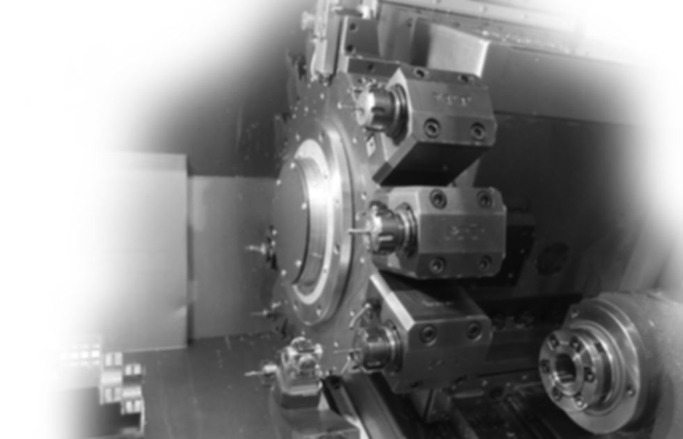 Nakamura fixed head lathe work area