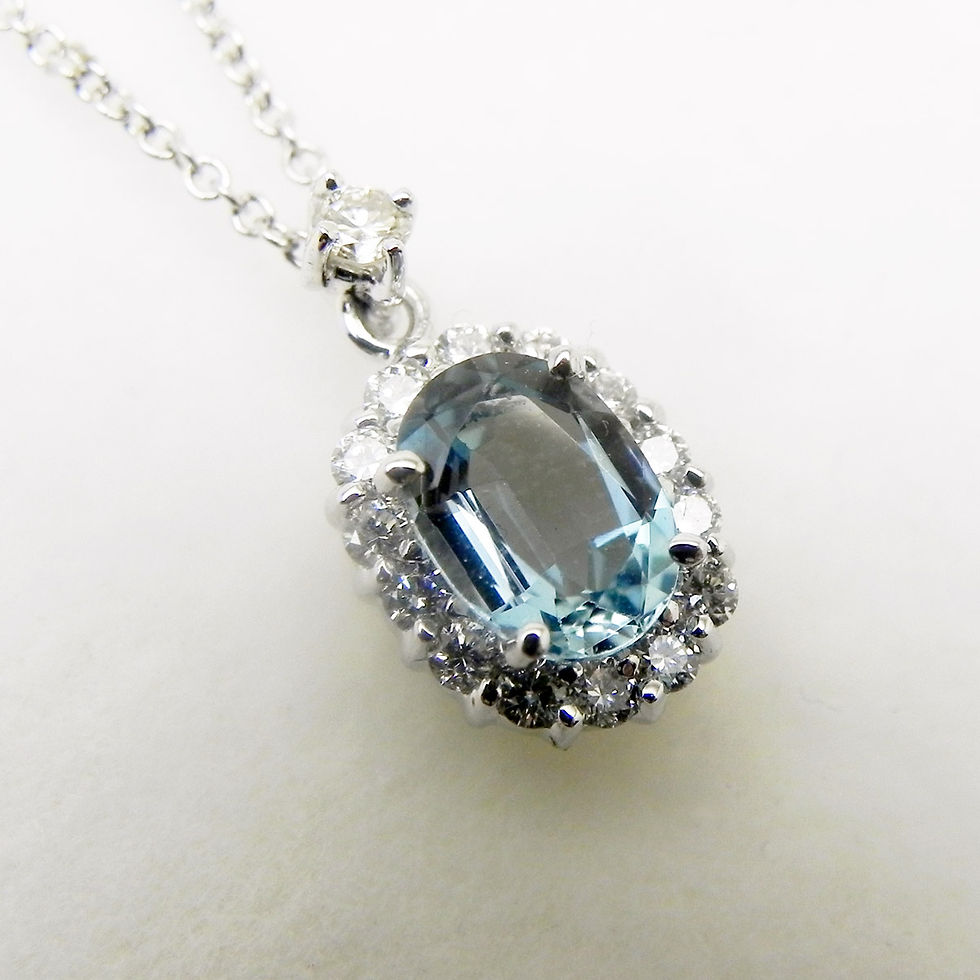 18k Aquamarine and Diamond Pendant