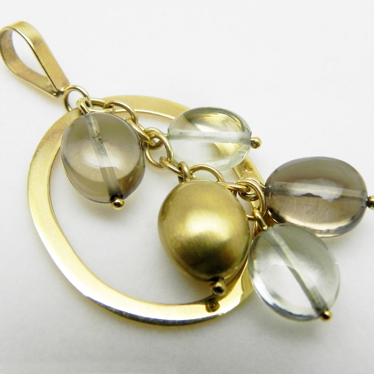 14k Tumbled Gemstone Pendant