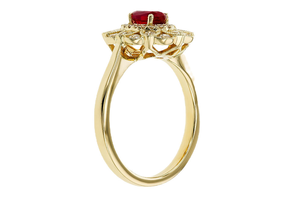 Thumbnail: 14k Yellow Gold Ruby and Diamond Ring