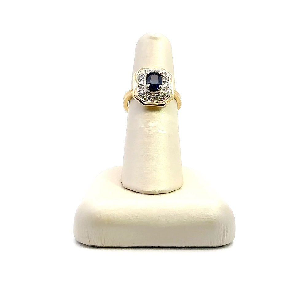 14k Sapphire & Diamond Vintage Style Ring