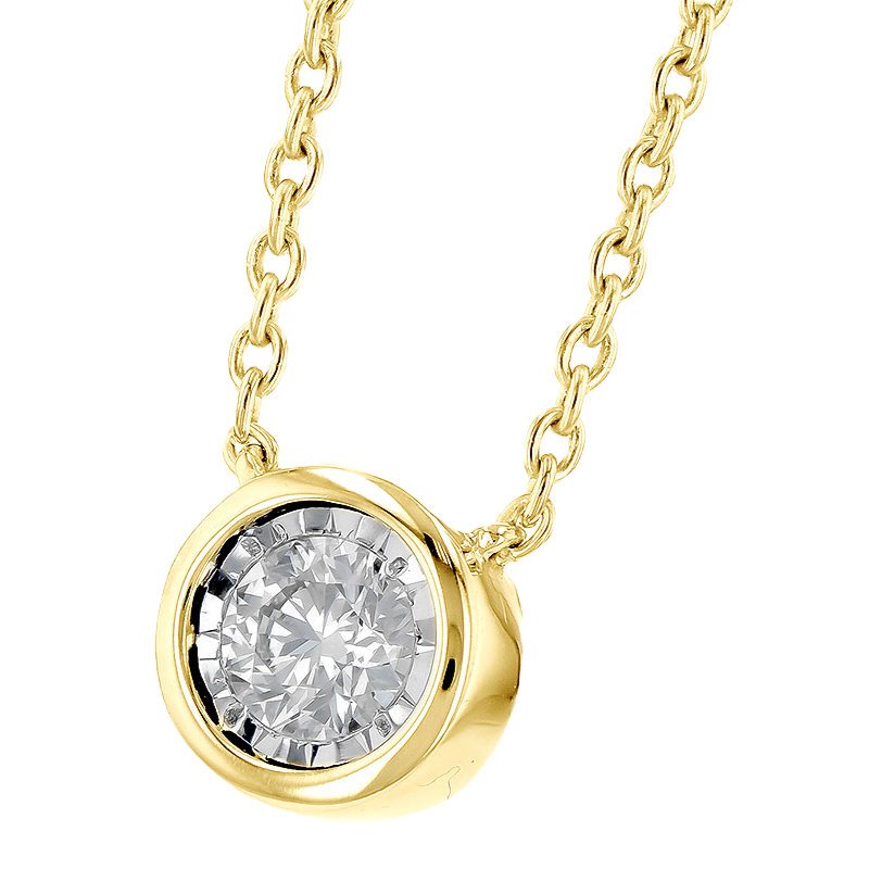 14k Yellow Gold Diamond Station Necklace