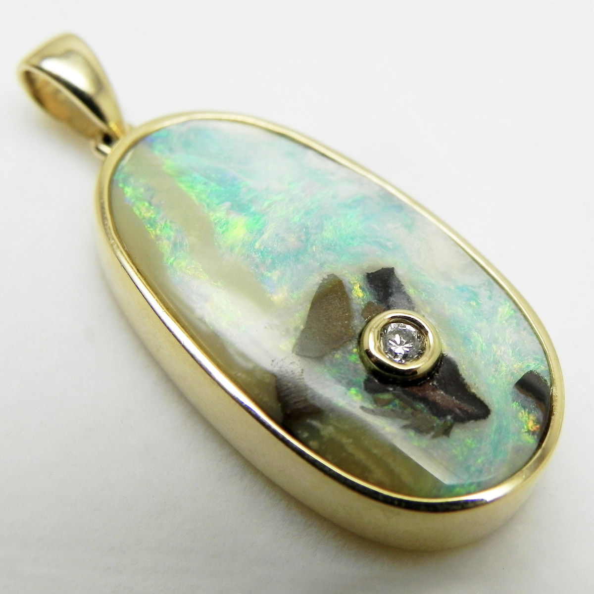 14k Boulder Opal Pendant