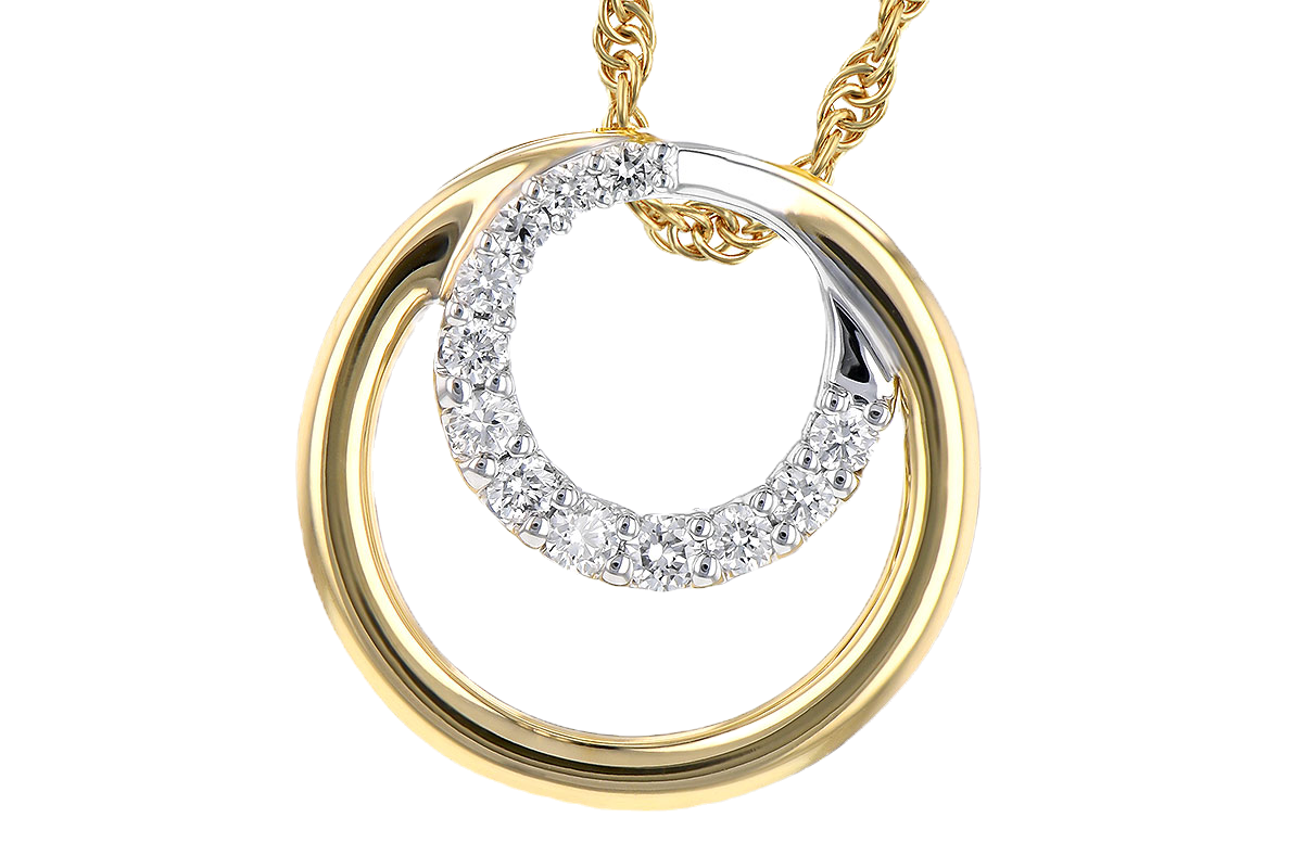 14k Two-Tone Interlocking Diamond Necklace