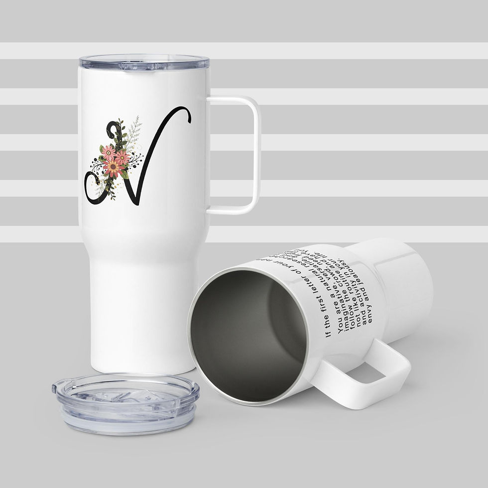 travel mugs with alphabet letter n