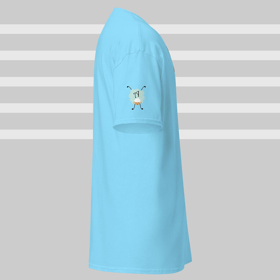 Thumbnail: SKY BLUE funny seafood cotton classic shirt with a frog and a fly