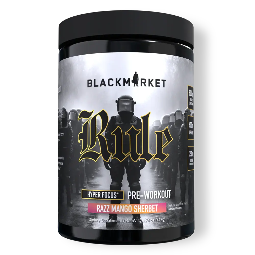 Blackmarket Rule Pre-Workout Razz Mango Sherbet