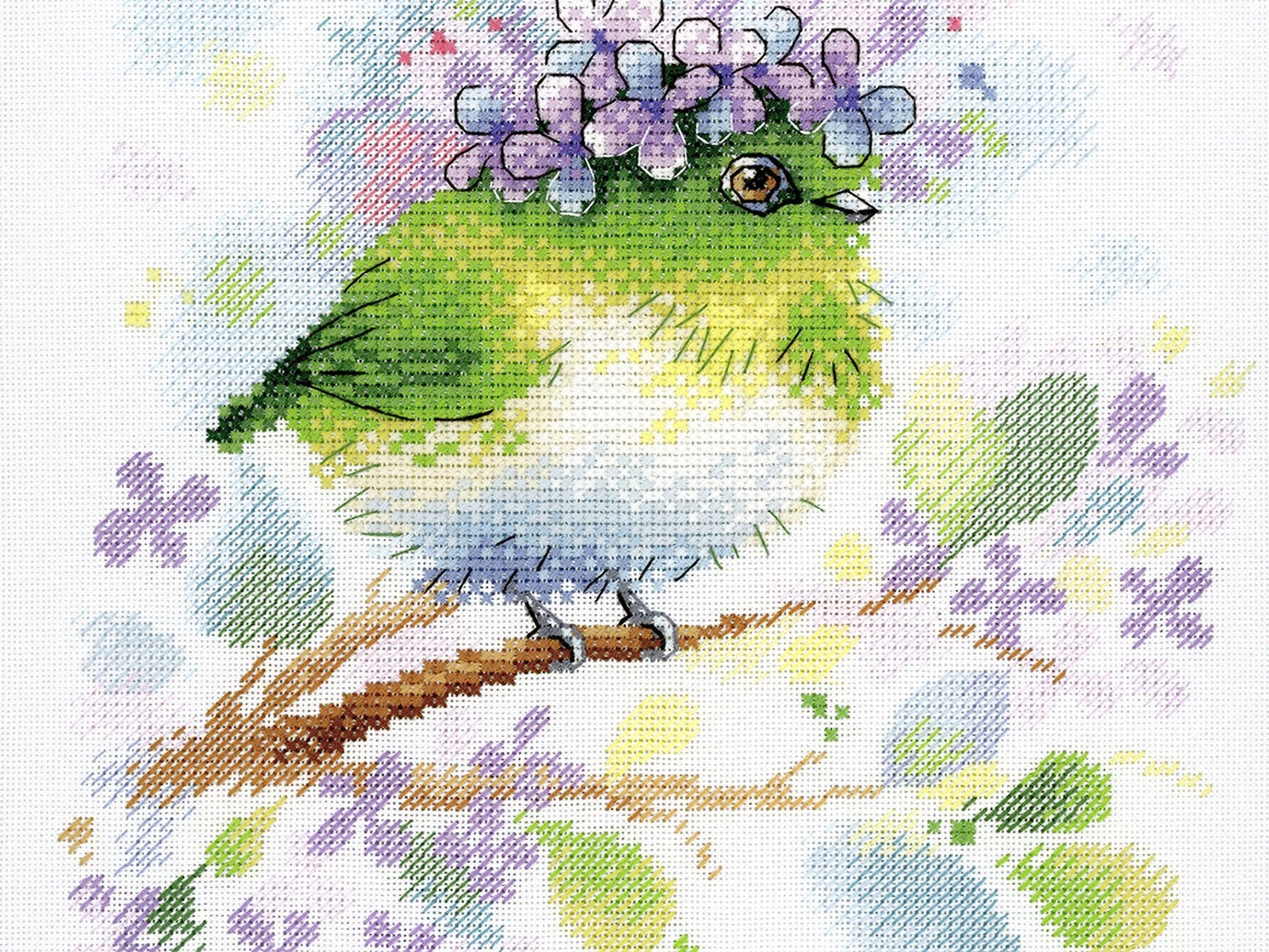 MP Studia / On the Lilac Branch, A-013 / Aquarelle Collection / Cross Stitch Kit
