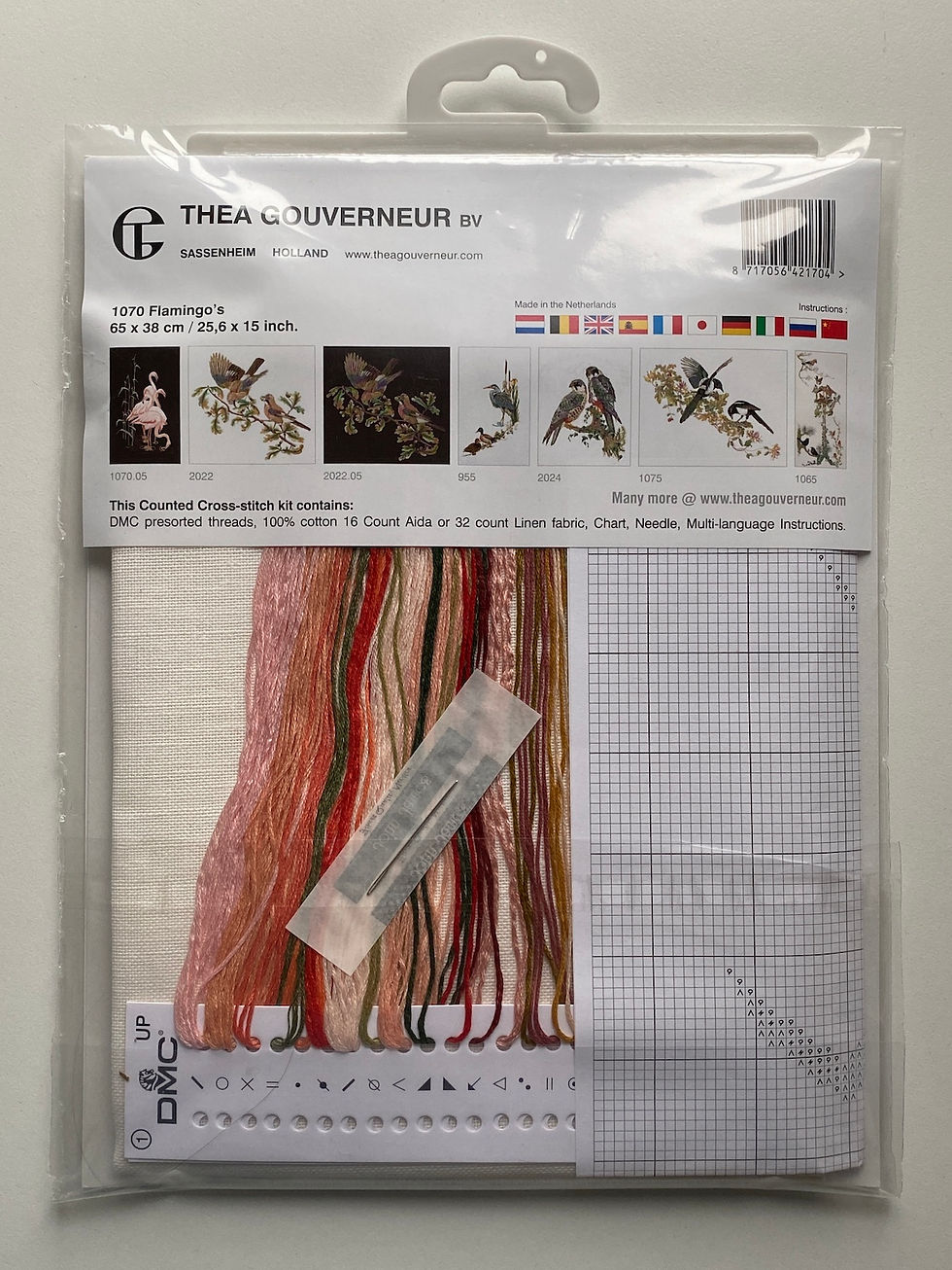 Thumbnail: Thea Gouverneur / 1070 Flamingo / Cross Stitch Kit