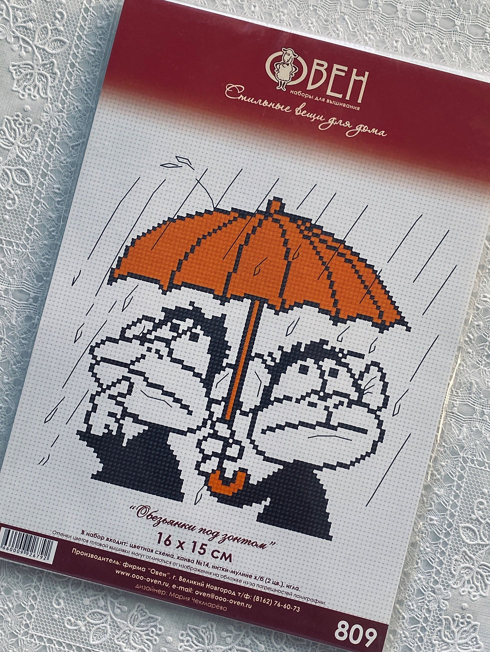 Miniature : OVEN / 809 Monkeys under an Umbrella / Cross Stitch Kit