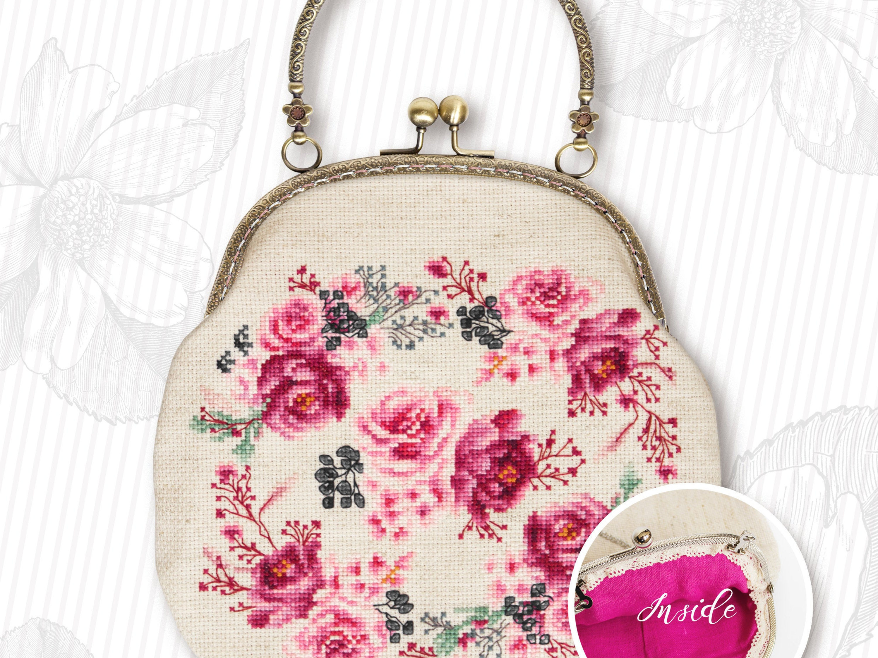 Luca-S / BAG019 Handbag 19x19 cm (Embroidery Size 16x14 cm) / Cross Stitch Kit