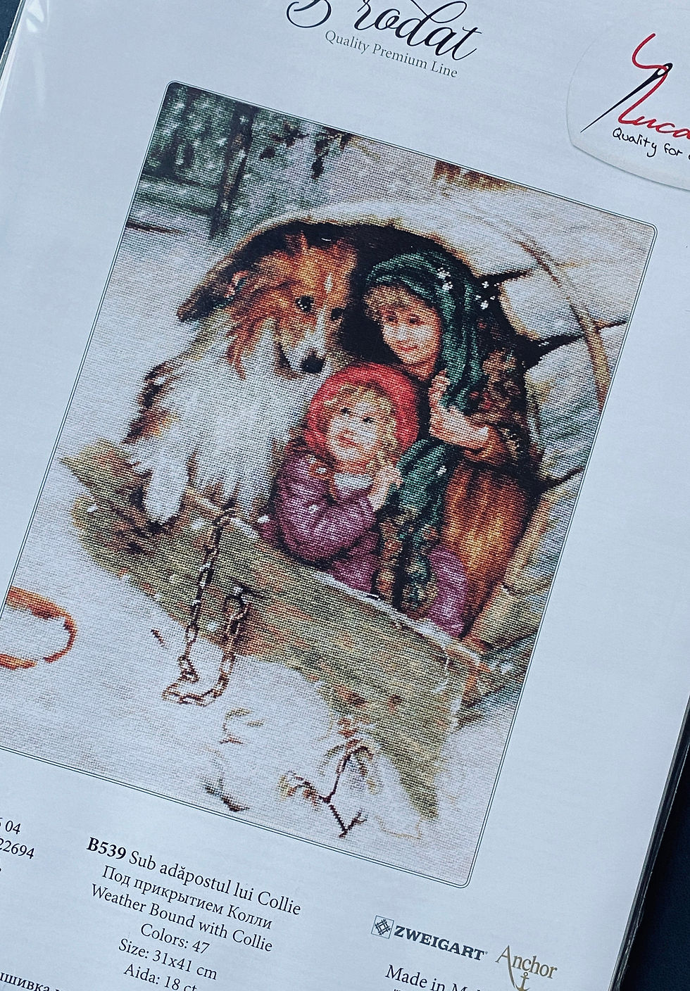 Thumbnail: Luca-S / B539 Weather Bound with Collie / Cross Stitch Kit