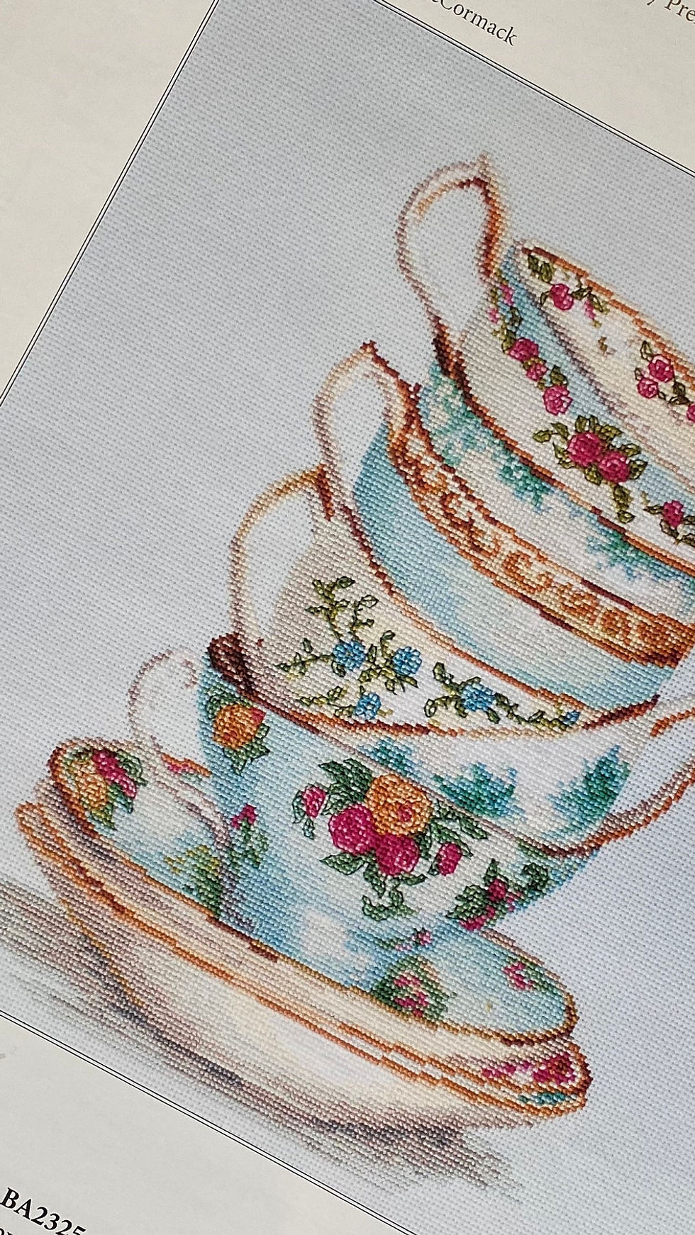 Thumbnail: Luca-S / BA2325 Turquoise Themed Tea, 22x29 cm / Cross Stitch Kit