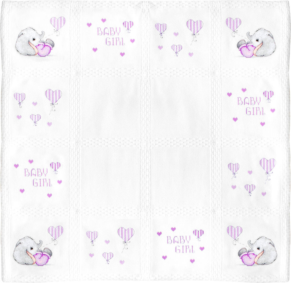 Thumbnail: Luca-S / BO100 Blanket for Baby Girl (720g) "Baby Elephant" / Needlework Kit