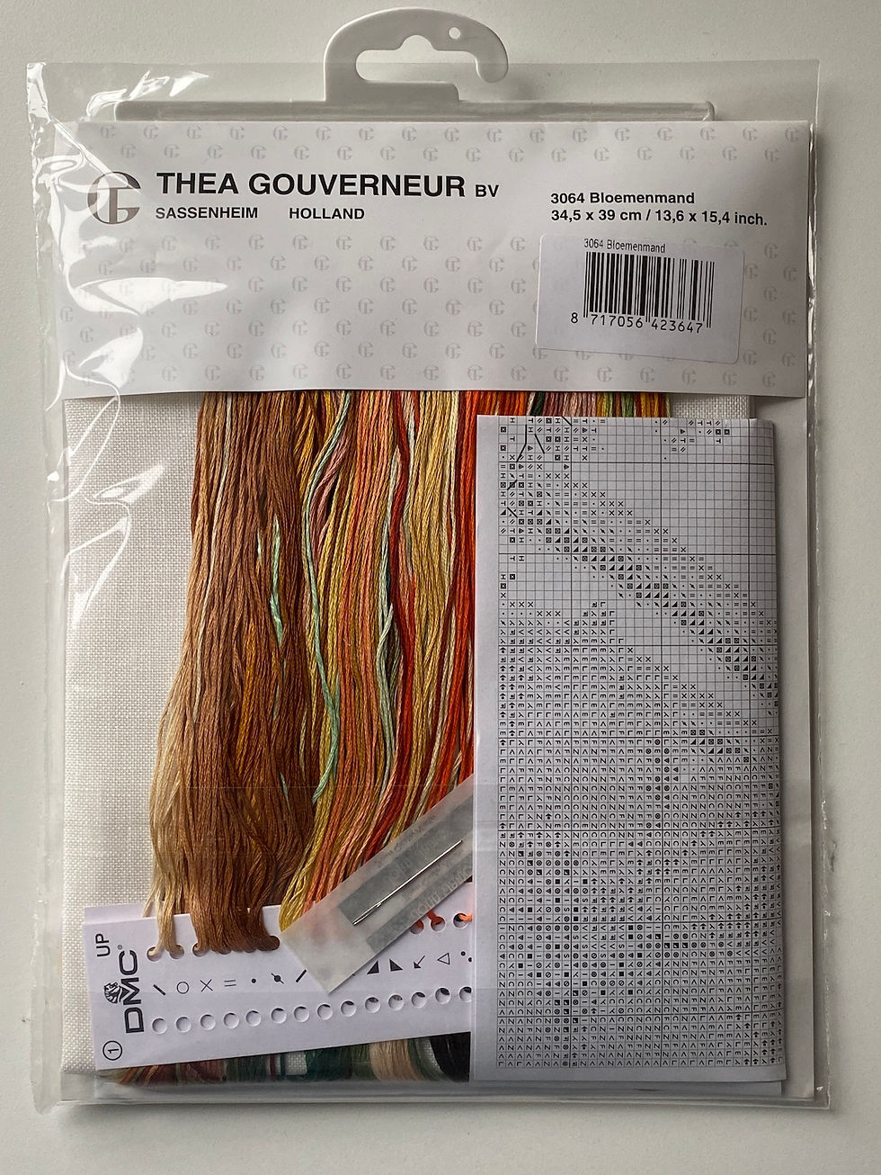 Thumbnail: Thea Gouverneur / 3064 Flower Basket / Cross Stitch Kit
