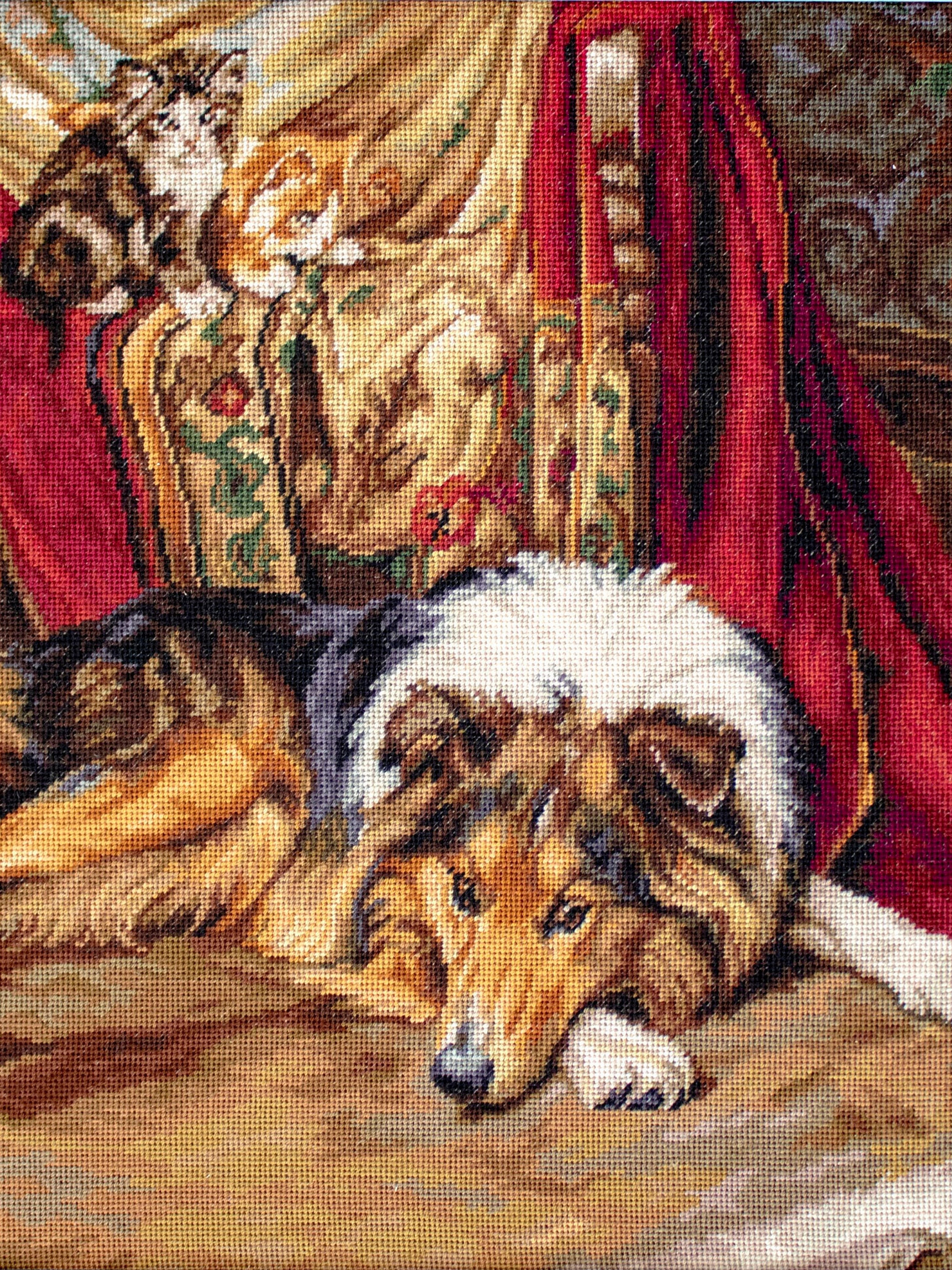 Luca-S / G585 A Reluctant Playmate / Gobelin Stitch / Needlepoint Kit