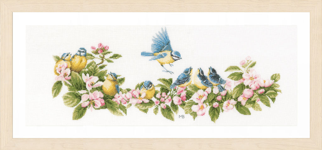 LanArte / Blue Tits & Blossoms, PN-0173176 / Cross Stitch Kit