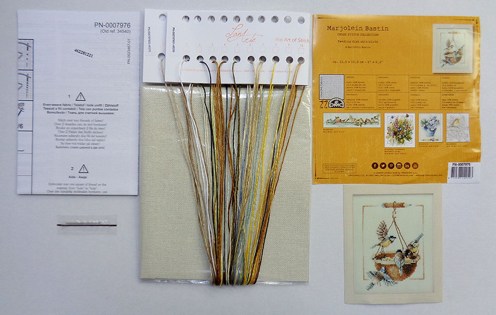 Thumbnail: LanArte (the Art of Stitching) / PN-0007976 Feeding Dish with Birds by ©Marjolei