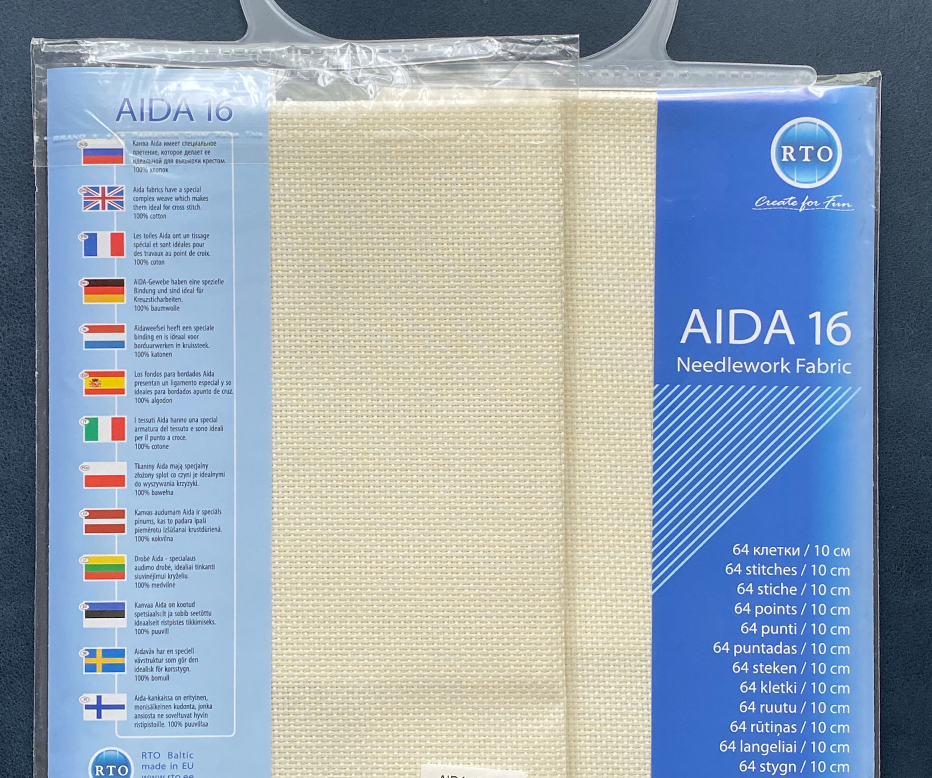 RTO / Pre-cut Fabric Aida 16 Count Light Ecru (101) 39x45cm / AIDA16-101