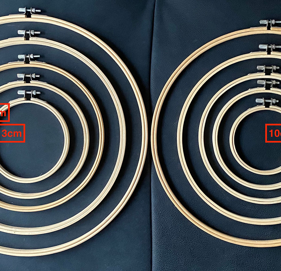 Thumbnail: Round Embroidery Hoop 10-13-15-18-21cm Diameter in High Quality Finishing