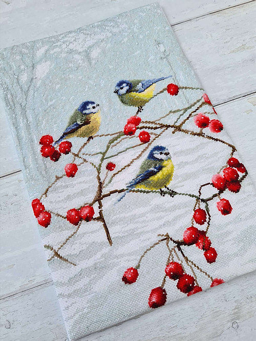 Thumbnail: LetiStitch / LETI 942 ChristBlue Tits / Cross Stitch Kit