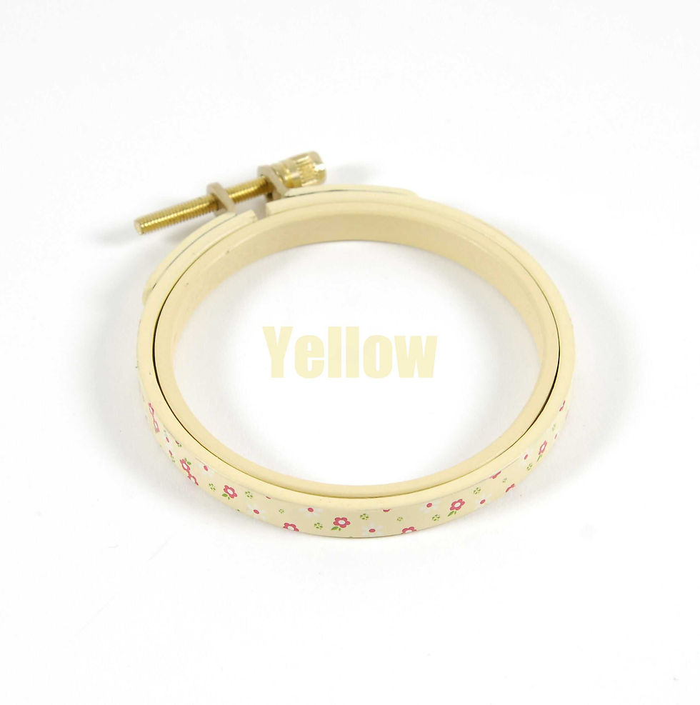 Thumbnail: DMC / Round Wooden Hoop with Printed Daisy, 7.5 cm Diameter / MP001/075