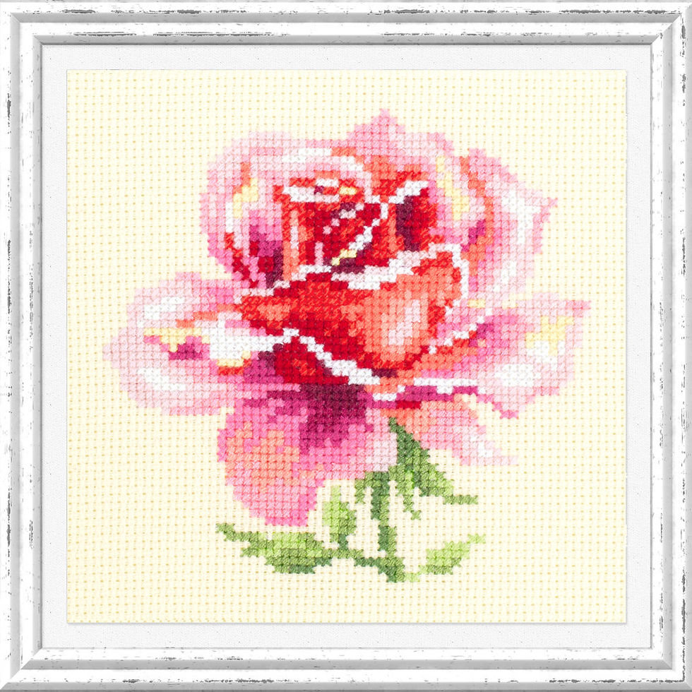 Thumbnail: Magic Needle / 150-002 Pink Rose, 11 x 11 cm / Cross Stitch Kit