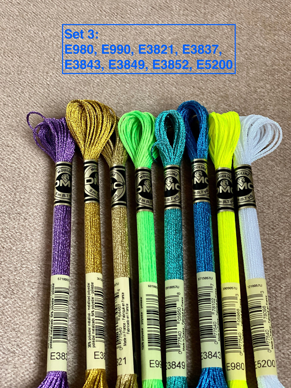 Thumbnail: DMC Embroidery Thread / 317W, 8 Skeins of DMC Light Effects per Set, 32 Colors