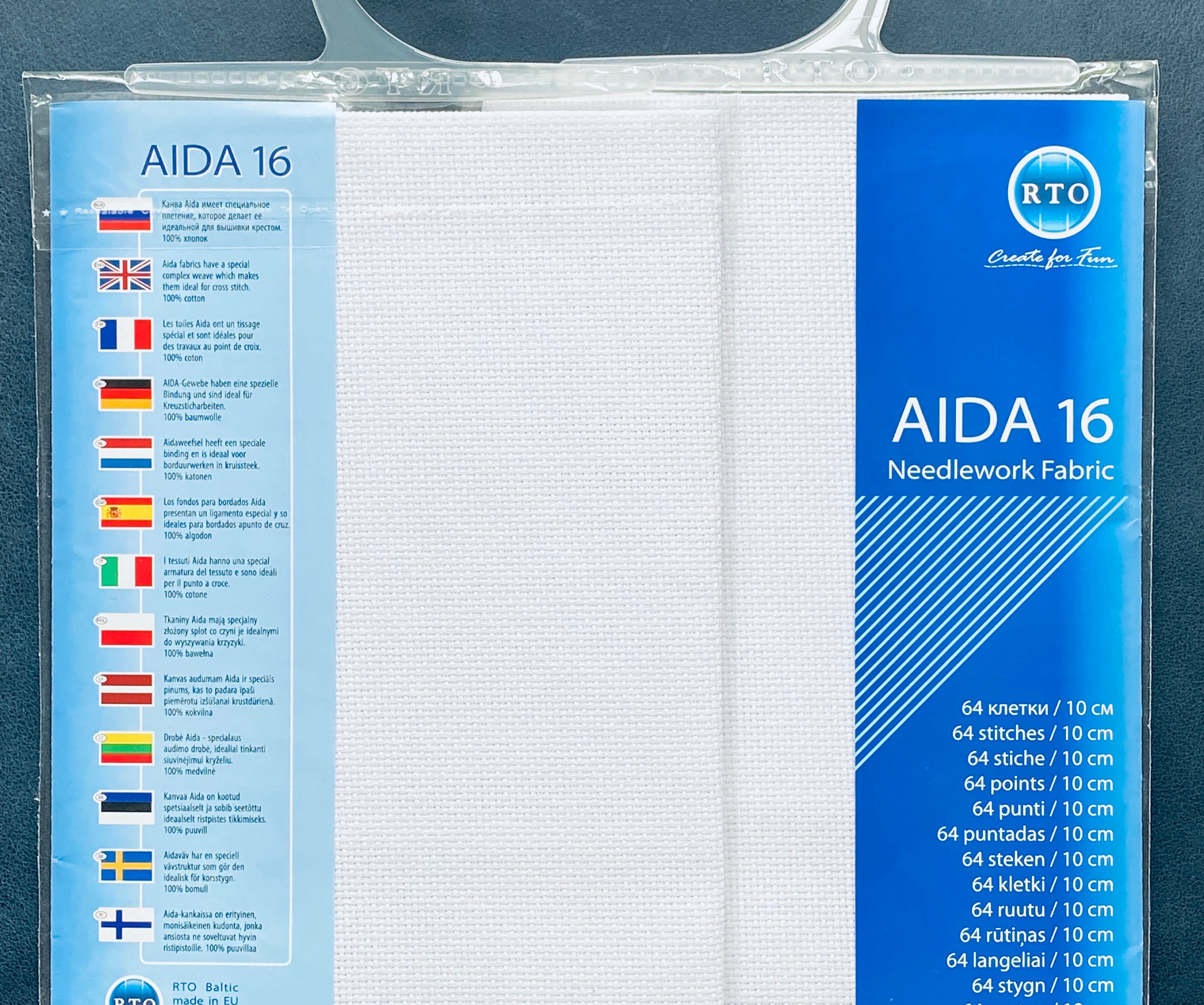 RTO / Pre-cut Fabric Aida 16 Count White 39x45cm / AIDA16-100