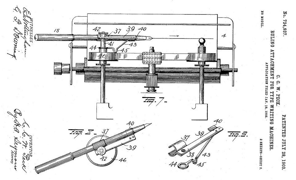 Patent figure for Peck's pen holding device