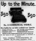 Ad 1 from Visible Typewriters Co