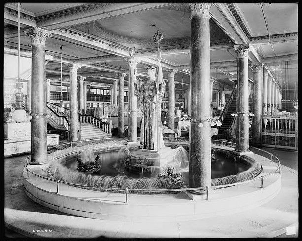The fountain which gave Siegel-Cooper & Co. its slogan: "Meet me at the fountain."