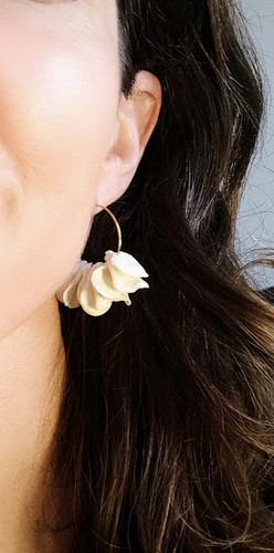 Boucles D'oreilles Creoles Marguerite - Argent 925 Plaqué Or - Hypoallergénique - Cadeau Pour Femme