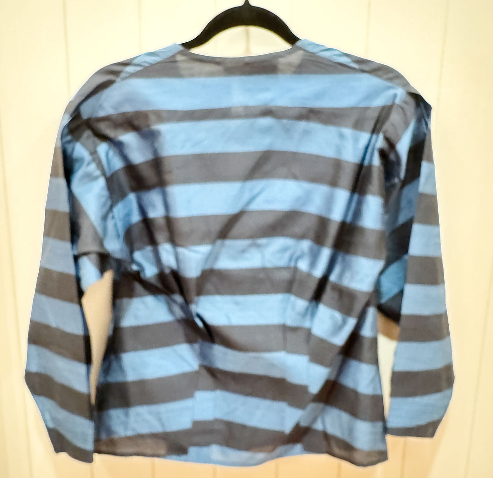 Thumbnail: Gianfranco Ferré Pure Silk Blue Navy Striped Tunic Blouse Made in Italy