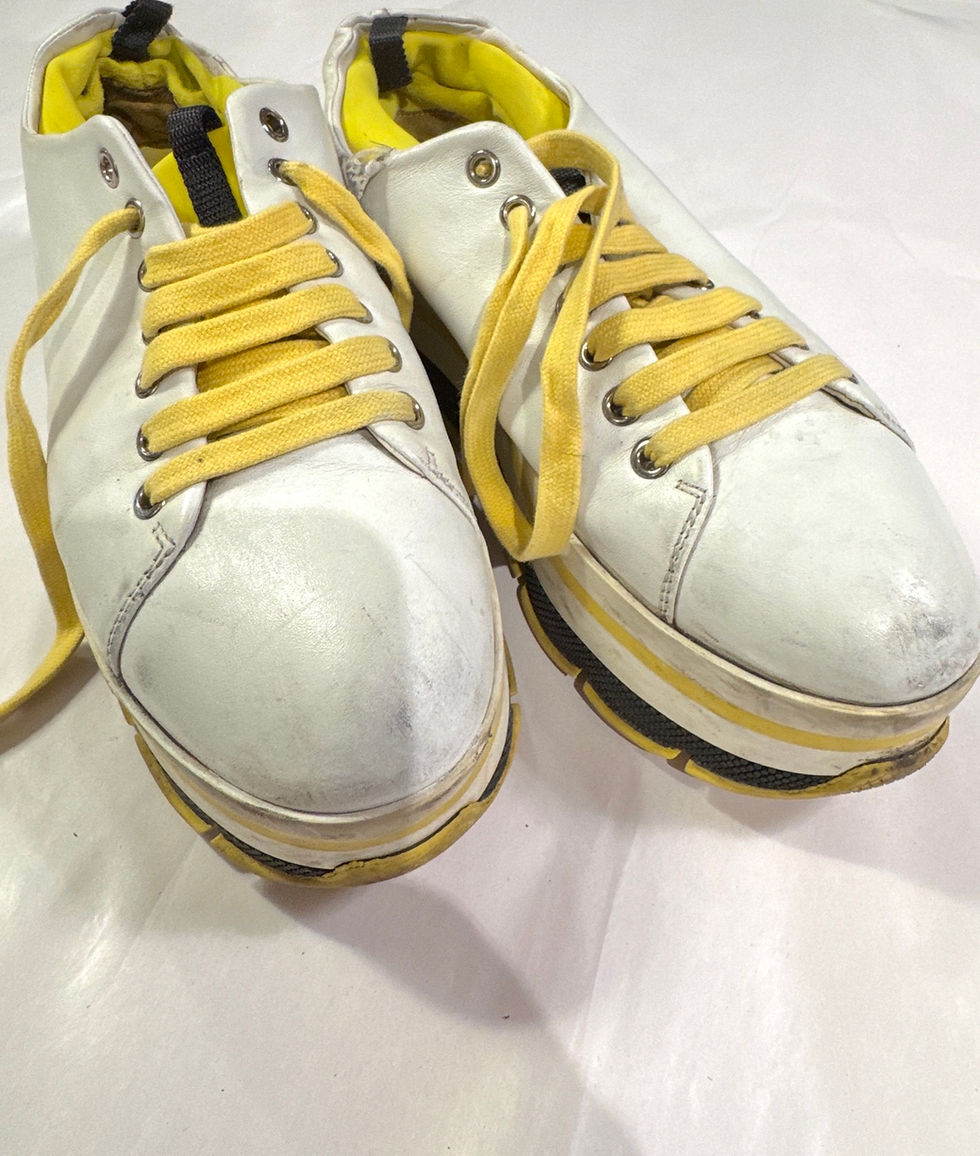 Thumbnail: Prada Linea Rossa White Leather Platform Sneakers 37.5